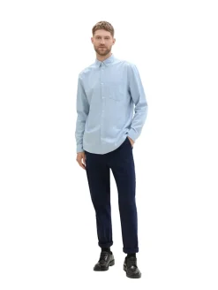 Regular Fit Hemd mit Brusttasche light blue chambray