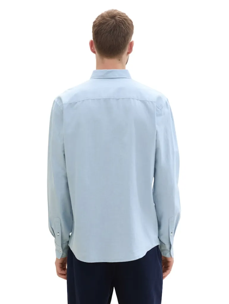 Regular Fit Hemd mit Brusttasche light blue chambray