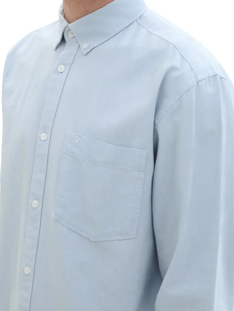 Regular Fit Hemd mit Brusttasche light blue chambray