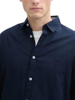 Regular Fit Hemd mit Logo-Stickerei sky captain blue