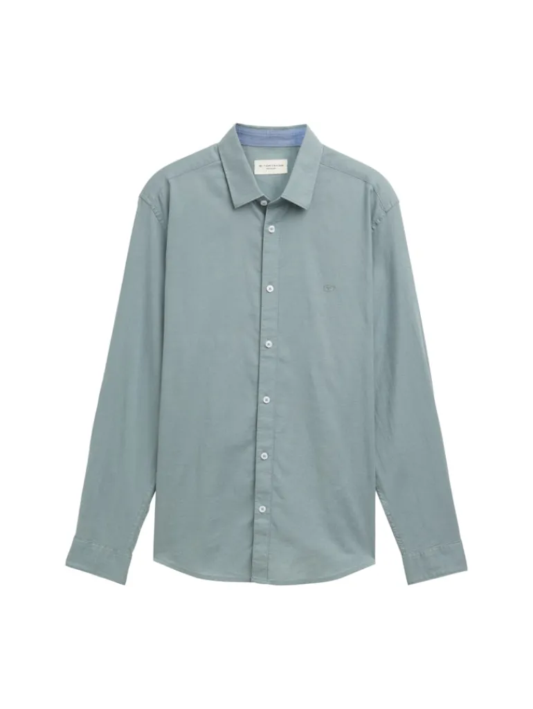Regular Fit Hemd mit Logo-Stickerei grey mint