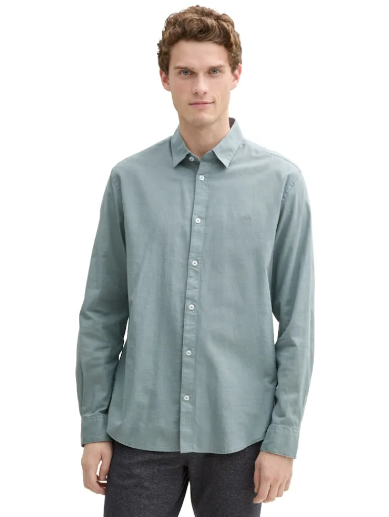 Regular Fit Hemd mit Logo-Stickerei grey mint