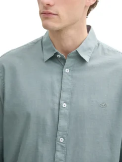 Regular Fit Hemd mit Logo-Stickerei grey mint