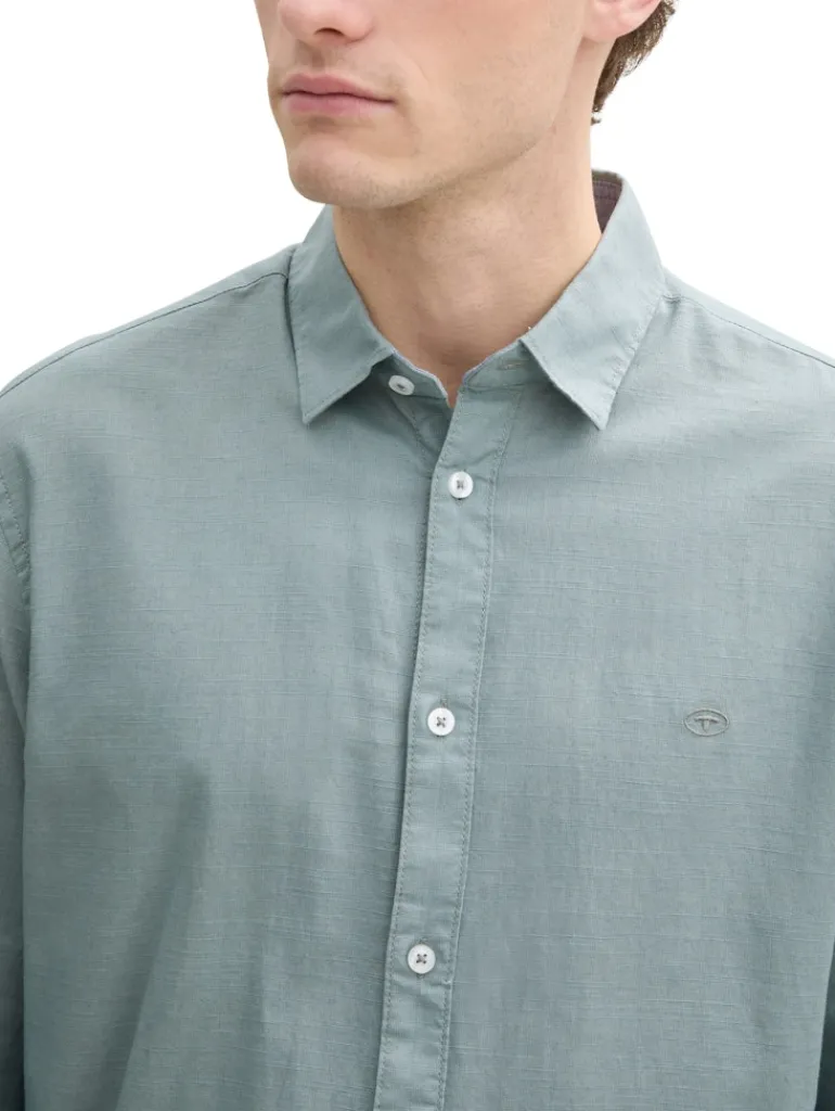 Regular Fit Hemd mit Logo-Stickerei grey mint