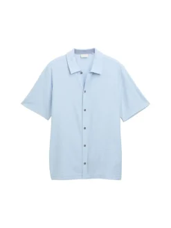 Regular Fit Kurzarmhemd aus Jersey light powder blue