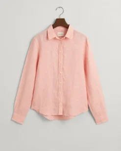 Regular Fit Leinen Chambray Bluse peachy pink