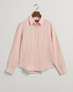 Regular Fit Leinen Chambray Bluse guava orange