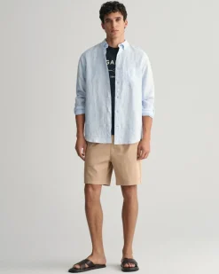 Regular Fit Leinen Hemd mit Streifen capri blue