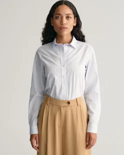 Regular Fit Popeline Bluse mit Vichy-Karo light blue