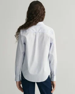 Regular Fit Popeline Bluse mit Vichy-Karo light blue