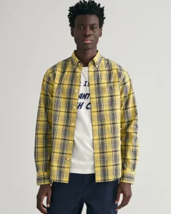 Regular Fit Popeline Karohemd parchment yellow