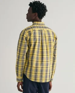 Regular Fit Popeline Karohemd parchment yellow