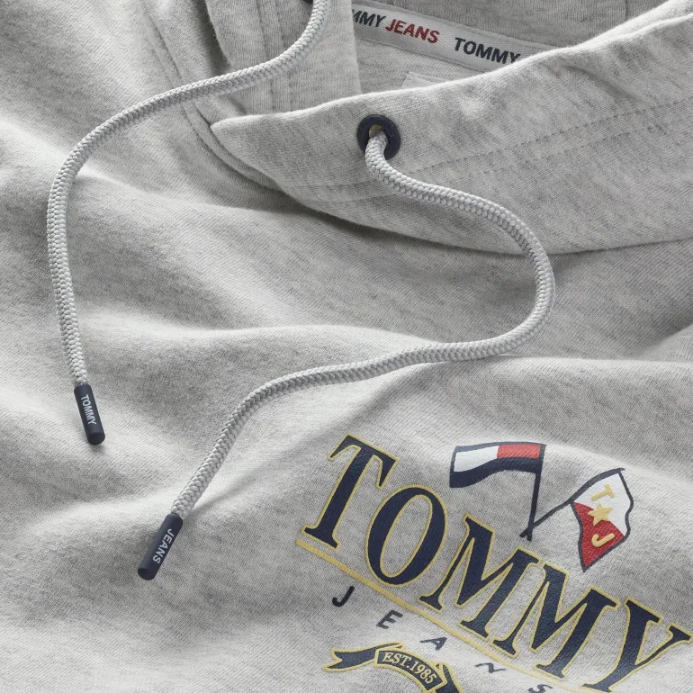 RELAXED FIT SKATER-HOODIE MIT LOGO silver grey