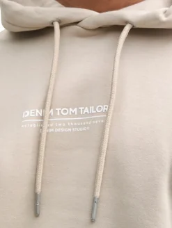 Relaxed Hoodie Sweatshirt mit Logo-Print light dove grey