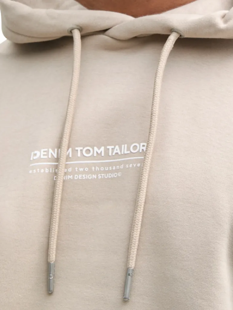 Relaxed Hoodie Sweatshirt mit Logo-Print light dove grey