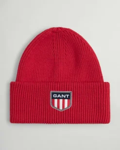 Retro Shield Beanie bright red