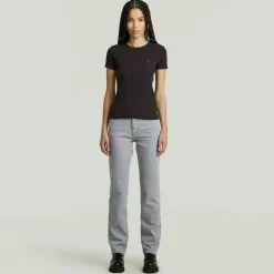 Rib cap sleeve wmn dk black