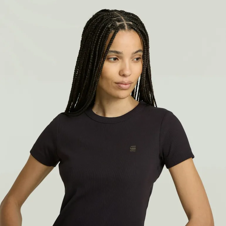 Rib cap sleeve wmn dk black