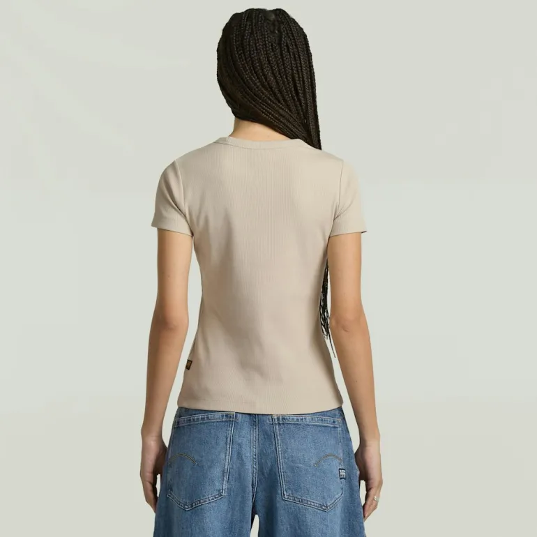 Rib cap sleeve wmn dk brick
