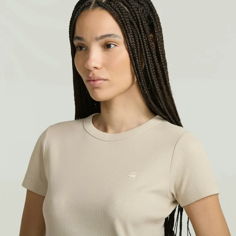 Rib cap sleeve wmn dk brick
