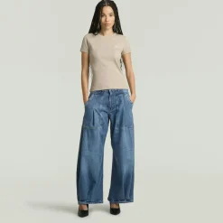 Rib cap sleeve wmn dk brick
