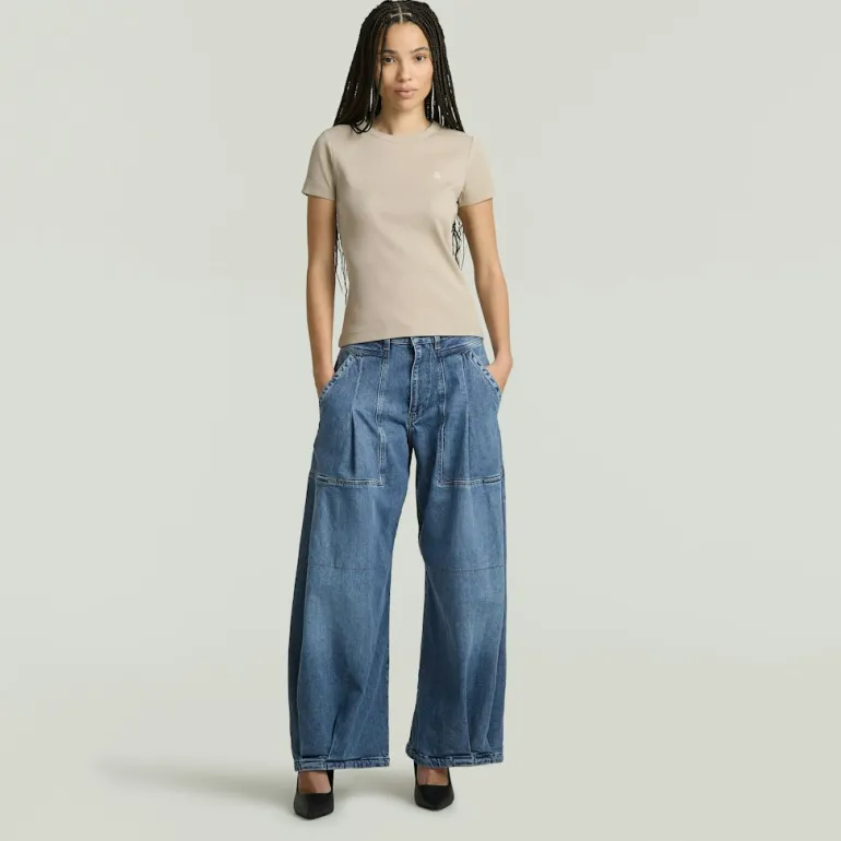 Rib cap sleeve wmn dk brick