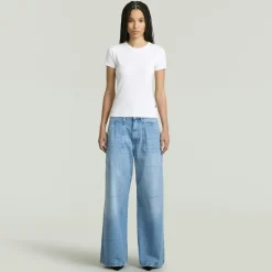 Rib cap sleeve wmn white