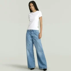 Rib cap sleeve wmn white