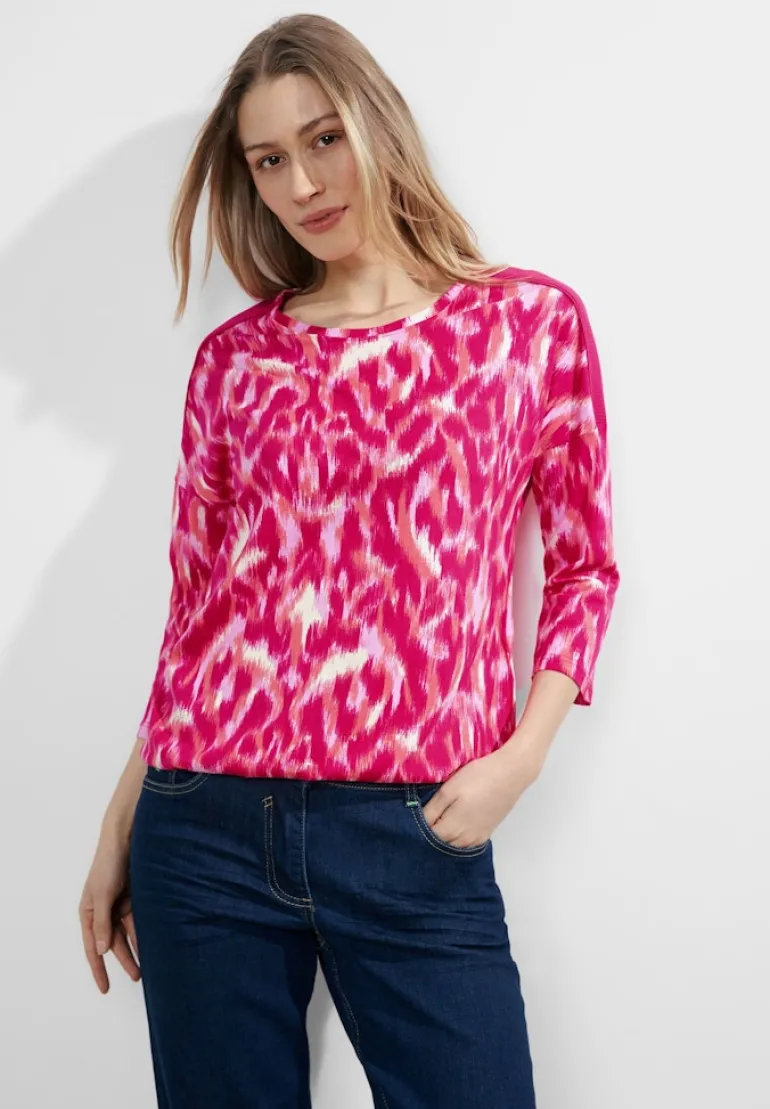 Ripp Schulter Shirt pink sorbet