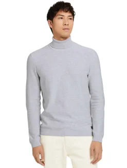 Rollkragenpullover light stone grey melange