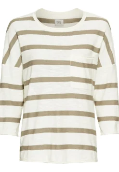 Rundhals Pullover aus Baumwolle dark straw fantasy
