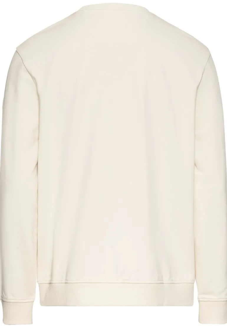 Rundhals Sweatshirt mit Brusttasche creme