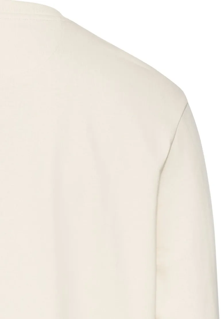Rundhals Sweatshirt mit Brusttasche creme