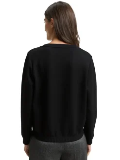 Scuba Sweatshirt mit Strasssteinen deep black
