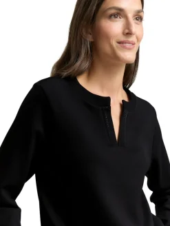 Scuba Sweatshirt mit Strasssteinen deep black