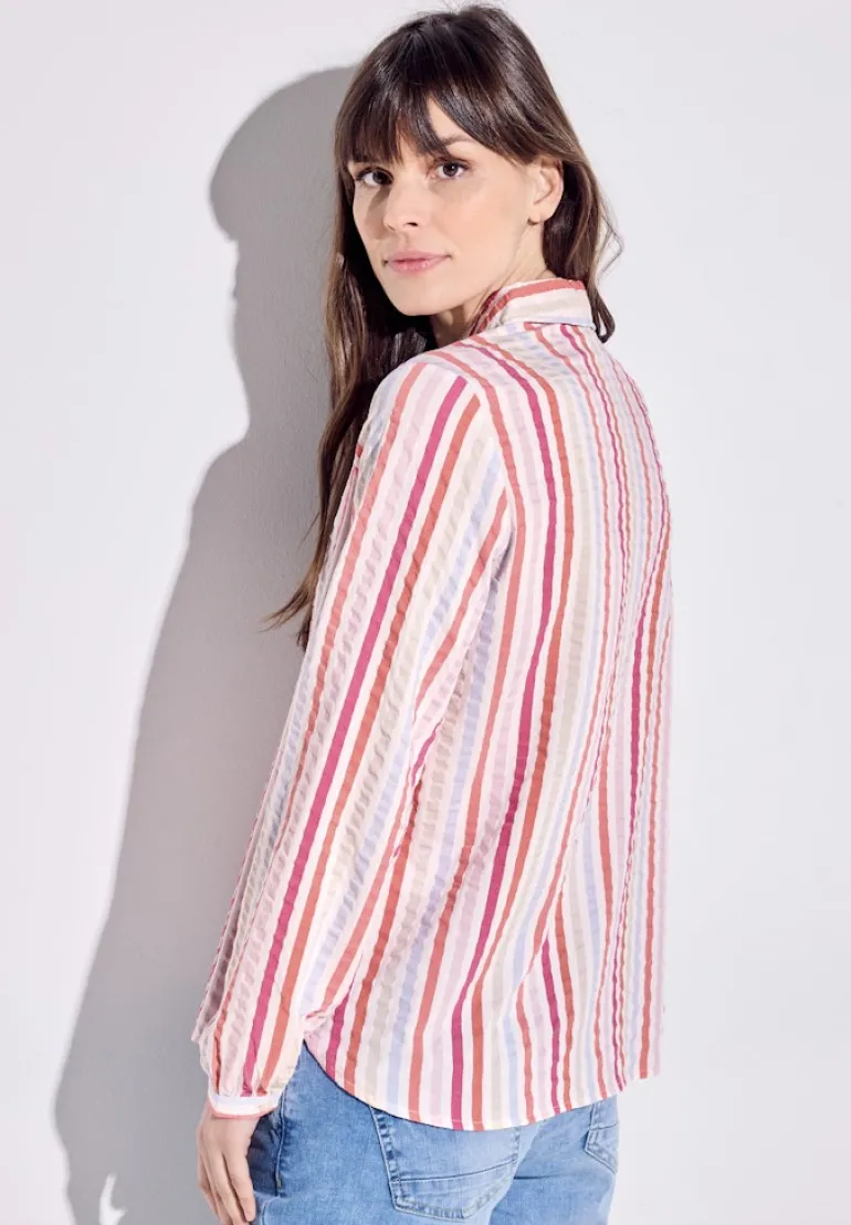 Seersucker Bluse pink sorbet