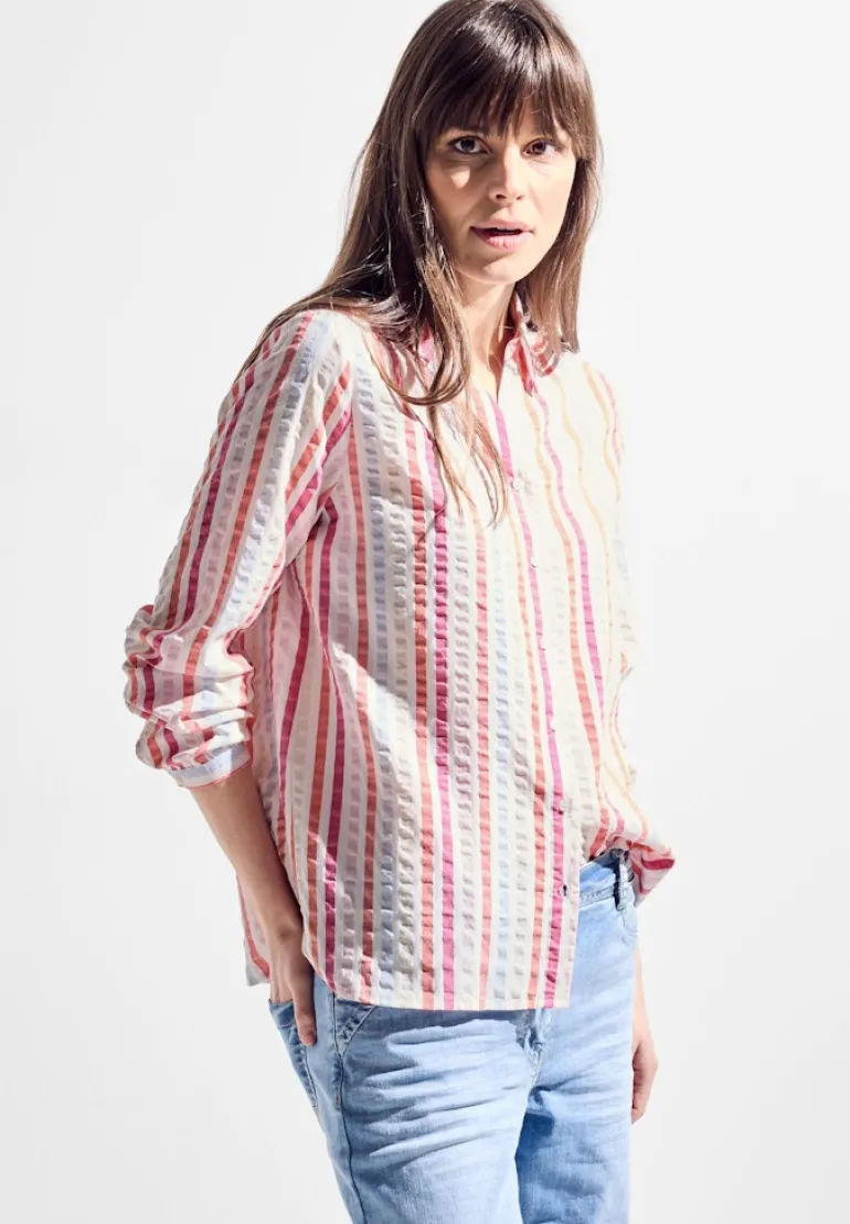 Seersucker Bluse pink sorbet