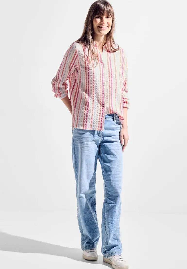 Seersucker Bluse pink sorbet
