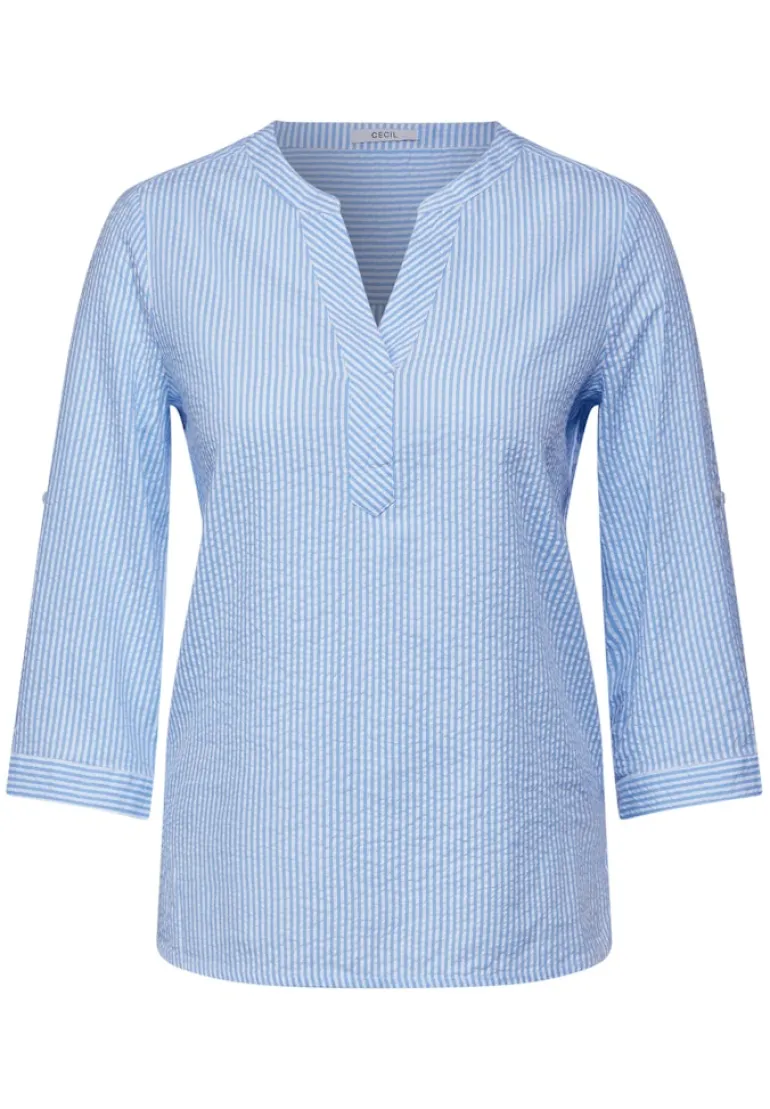 Seersucker Bluse soda blouse blue