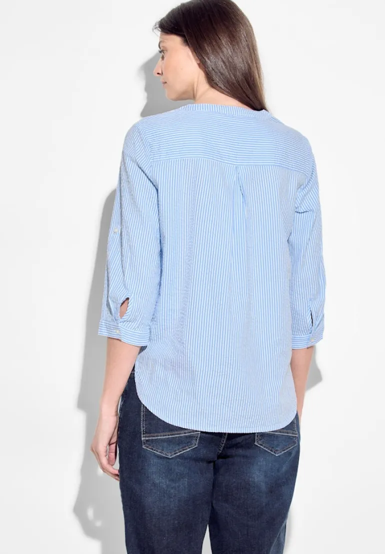Seersucker Bluse soda blouse blue
