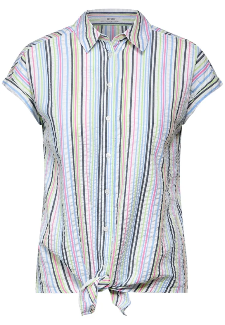 Seersucker Bluse vanilla white