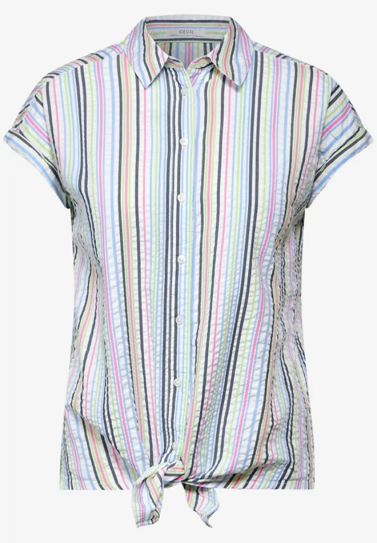 Seersucker Bluse vanilla white