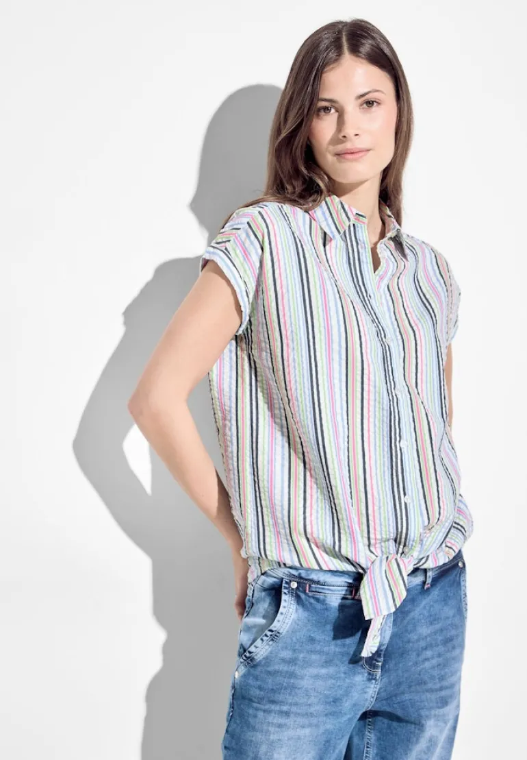 Seersucker Bluse vanilla white