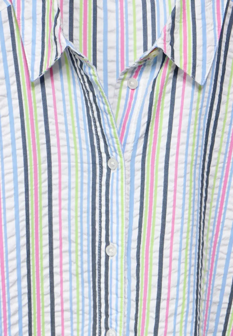 Seersucker Bluse vanilla white