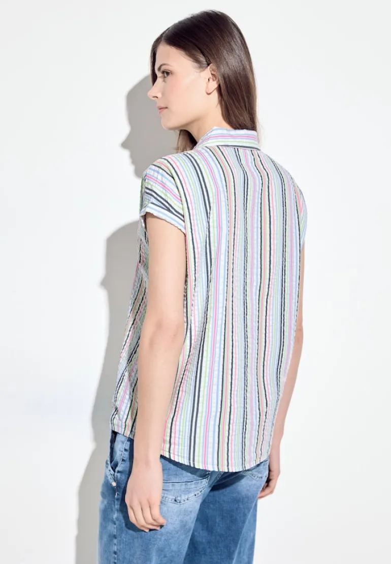 Seersucker Bluse vanilla white