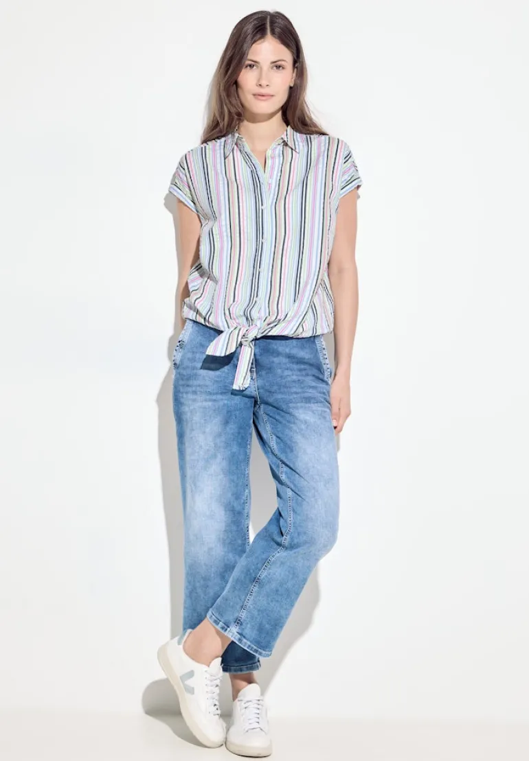 Seersucker Bluse vanilla white