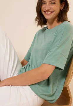 Shirt mit Dekosteinen matcha green