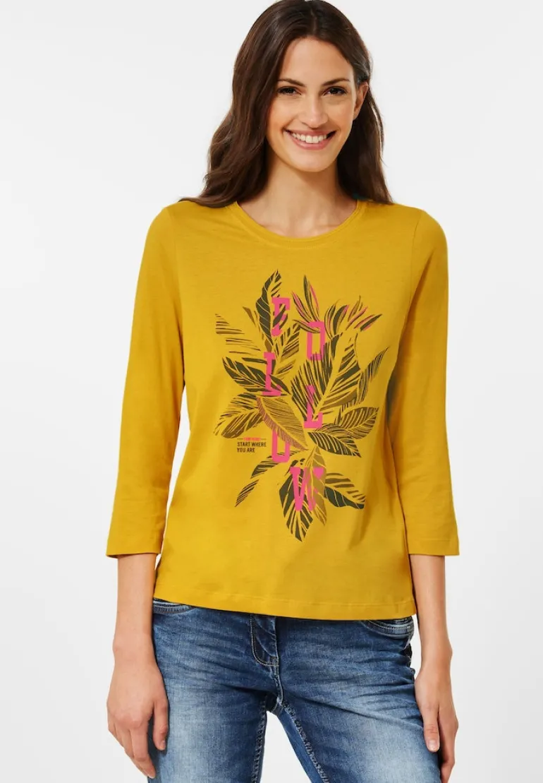 Shirt mit Fotoprint curry yellow