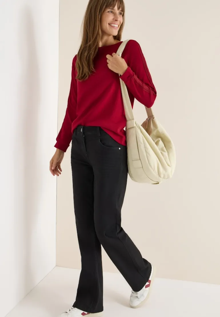 Shirt mit Gallonstreifen beaujolais red
