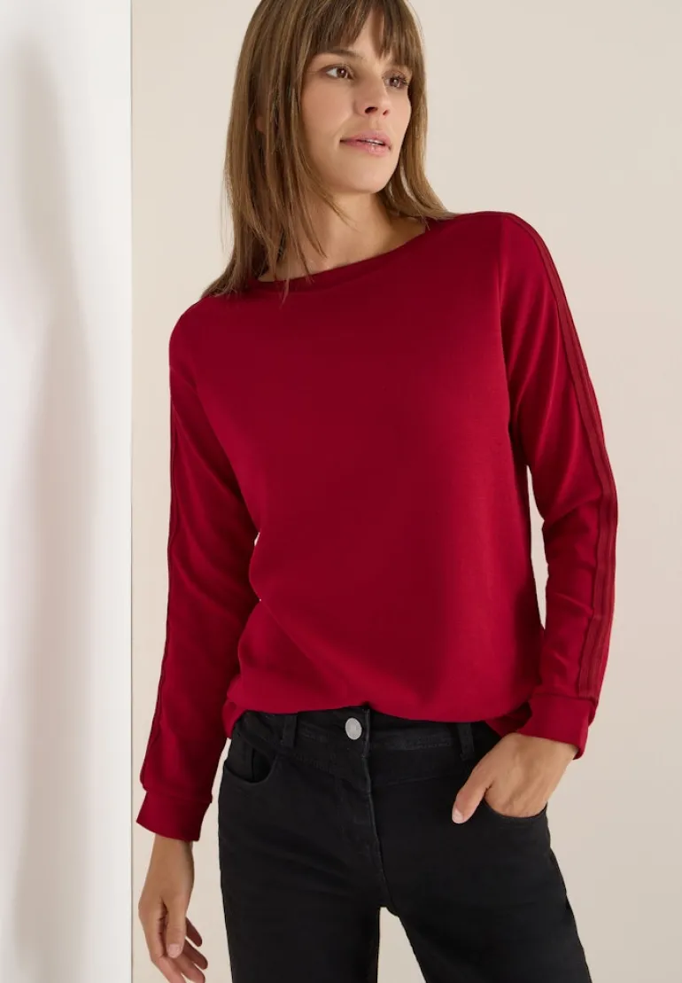 Shirt mit Gallonstreifen beaujolais red